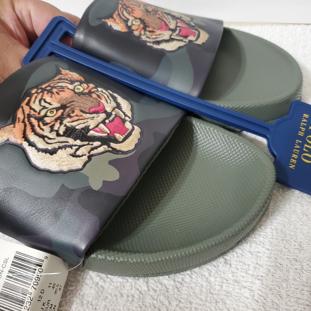 SOLD. Polo ralph lauren Cayson Tiger Slide Sandals - Picture 9 of 15